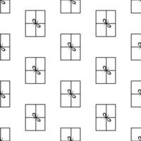 padrão sem emenda feito de caixas de presente de doodle com laço vetor
