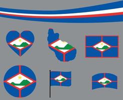 Sint Eustatius bandeira mapa fita coração ícone ilustração vetorial resumo vetor