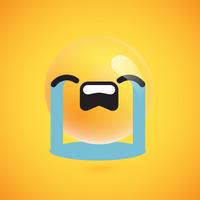 Lindo emoticon amarelo alta detalhado para web, ilustração vetorial vetor