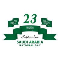 dia nacional da arábia saudita fita verde e linda vetor