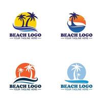 modelo de vetor de design de logotipo de praia