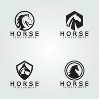 Preto cavalo cabeça silhueta logotipo vetor ilustração