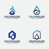 casa casa e água solta gotícula ícone para encanamento casa serviço logotipo Projeto vetor