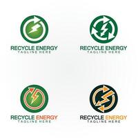 reciclar energia reciclar poder logotipo vetor ilustração ícone Projeto