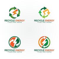 reciclar energia reciclar poder logotipo vetor ilustração ícone Projeto