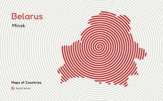 criativo mapa do bielorrússia. político mapa. capital Minsk. mundo países vetor mapas Series. espiral impressão digital Series