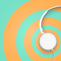 3D realista dividiu fones de ouvido coloridos círculo pastel com fios vetor