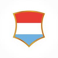 vetor de bandeira de luxemburgo com moldura de escudo