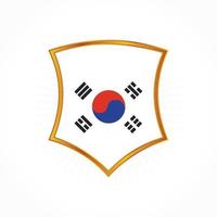 vetor de bandeira da Coreia do Sul com moldura de escudo