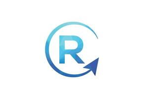 o negócio carta r com seta gráfico logotipo vetor ícone ilustração