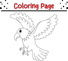 vôo pássaro coloração página para crianças. vetor
