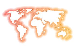 Mapa do mundo colorido feito por bolas e linhas, ilustração vetorial vetor