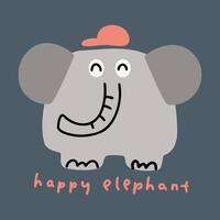 criativo mão desenhado fofa desenho animado animal elefante ilustração vetor