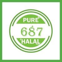 Projeto com halal folha Projeto 687 vetor