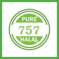 Projeto com halal folha Projeto 757 vetor