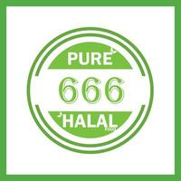 Projeto com halal folha Projeto 666 vetor