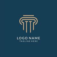 inicial tt pilar logotipo estilo, luxo moderno advogado legal lei empresa logotipo Projeto vetor