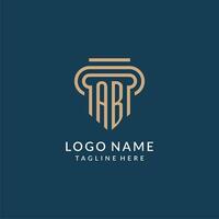 inicial ab pilar logotipo estilo, luxo moderno advogado legal lei empresa logotipo Projeto vetor