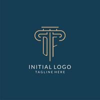 inicial carta df pilar logotipo, lei empresa logotipo Projeto inspiração vetor