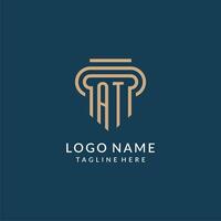 inicial às pilar logotipo estilo, luxo moderno advogado legal lei empresa logotipo Projeto vetor