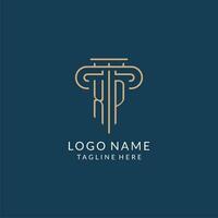 inicial carta xp pilar logotipo, lei empresa logotipo Projeto inspiração vetor