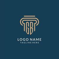 inicial gb pilar logotipo estilo, luxo moderno advogado legal lei empresa logotipo Projeto vetor