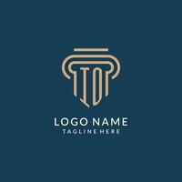 inicial Io pilar logotipo estilo, luxo moderno advogado legal lei empresa logotipo Projeto vetor
