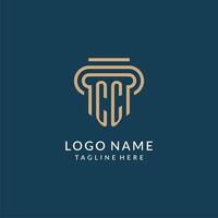 inicial cc pilar logotipo estilo, luxo moderno advogado legal lei empresa logotipo Projeto vetor