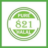 Projeto com halal folha Projeto 821 vetor