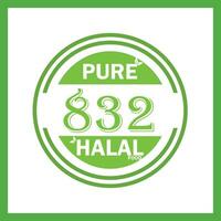 Projeto com halal folha Projeto 832 vetor