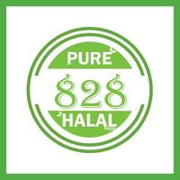 Projeto com halal folha Projeto 828 vetor