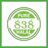 Projeto com halal folha Projeto 838 vetor