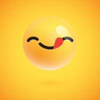 Lindo emoticon amarelo alta detalhado para web, ilustração vetorial vetor