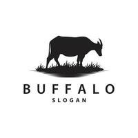 minimalista búfalo logotipo modelo ilustração símbolo vetor