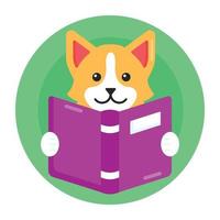 livro de leitura de cachorro vetor