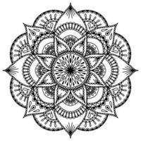 mandala para hena, mehndi, tatuagem, decoração, coloração livro. decorativo volta enfeites. étnico oriental circular enfeite vetor. antiestresse terapia desenhando vetor