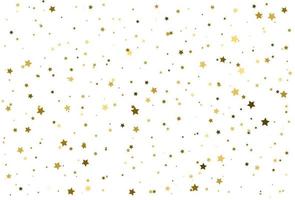 estrelas mágicas de ouro confete padrão de fundo dourado vetor