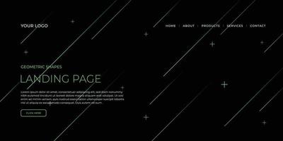 modelo de página de destino com padrões geométricos para site de negócios vetor