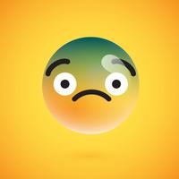 Lindo emoticon amarelo alta detalhado para web, ilustração vetorial vetor