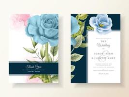 cartão de convite de casamento em aquarela floral elegante vetor
