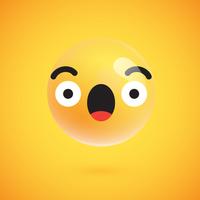 Lindo emoticon amarelo alta detalhado para web, ilustração vetorial vetor