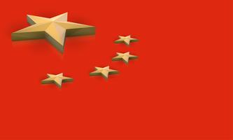 Bandeira da China em 3D, vetor