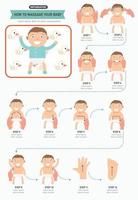 como massagear seu bebê infográfico vetor