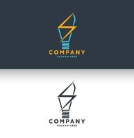 logotipo de lâmpada elétrica e modelo de logotipo eletrônico vetor