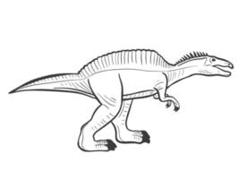 ilustração em vetor esboço espinossauro