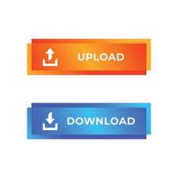 ícone do botão de download e upload vetor