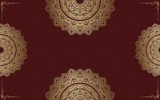 Fundo ornamentado de mandala de ouro de luxo para convite de casamento vetor