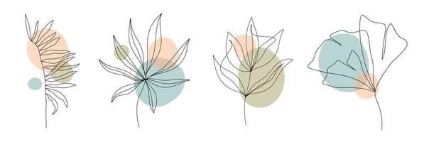 formas geométricas contemporâneas abstratas, folha e flor vetor