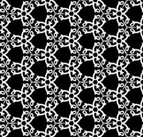 padrão abstrato sem costura preto e branco. fundo e pano de fundo. projeto ornamental em tons de cinza. ornamentos em mosaico. ilustração gráfica vetorial. vetor