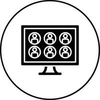 ícone de vetor de reunião online